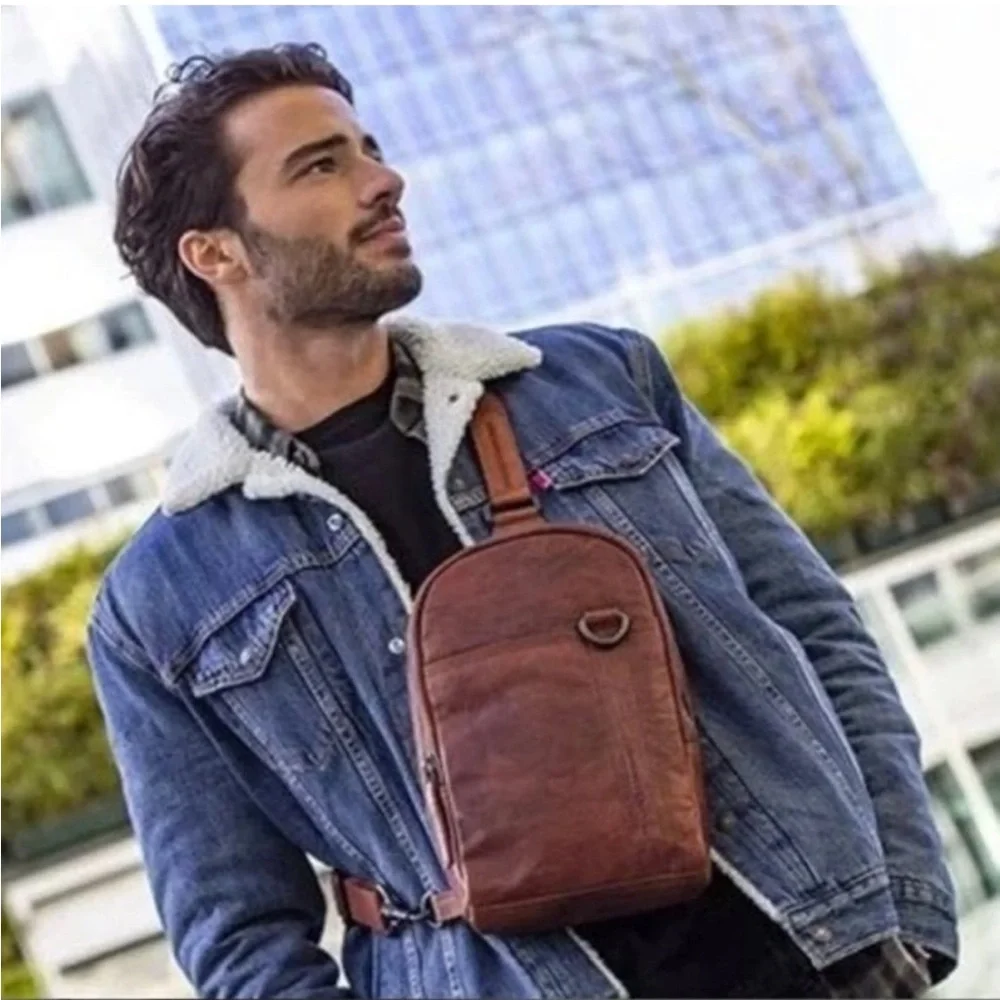 SPIKES & SPARROW Genuine Leather Sling Bag